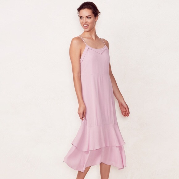 LC Lauren Conrad Dresses & Skirts - NWT Lavender Ruffle Lauren Conrad Midi Dress